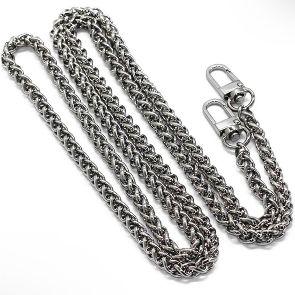 Silver Tone Iron Lantern/Box Weave Purse Chain Shoulder/Crossbody - UNBRANDED